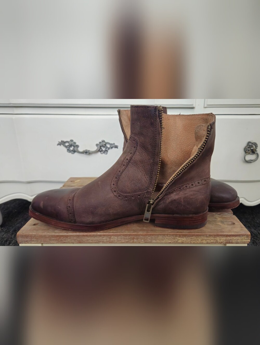 Used Vintage-Polo Ralph Lauren "Demonte" Side-Zip Ankle Boot - Picture 3 of 16